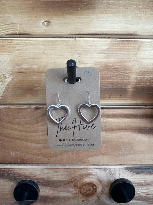 Silver Heart Earrings