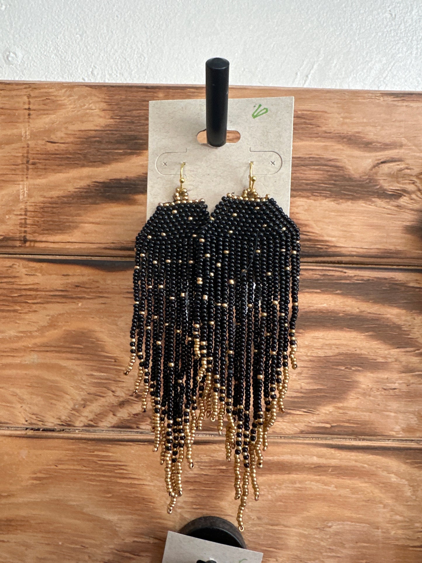 Black Seed Bead Earrings