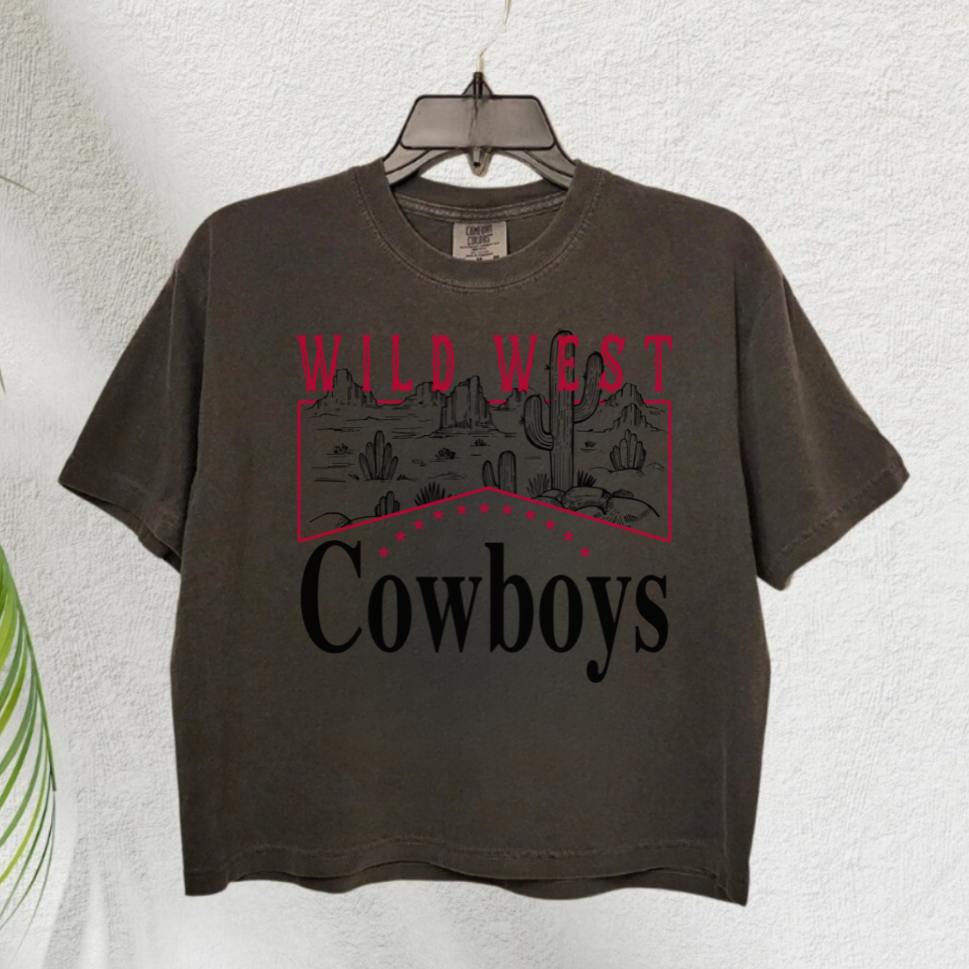 Wild West Cowboys Boxy Crop Graphic Tee