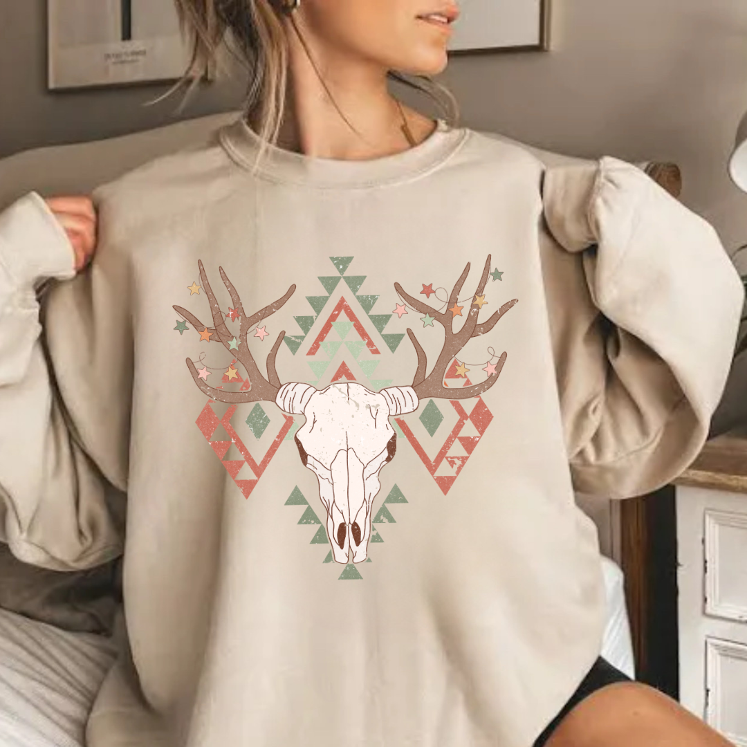 Festive Longhorn Crewneck Sweatshirt