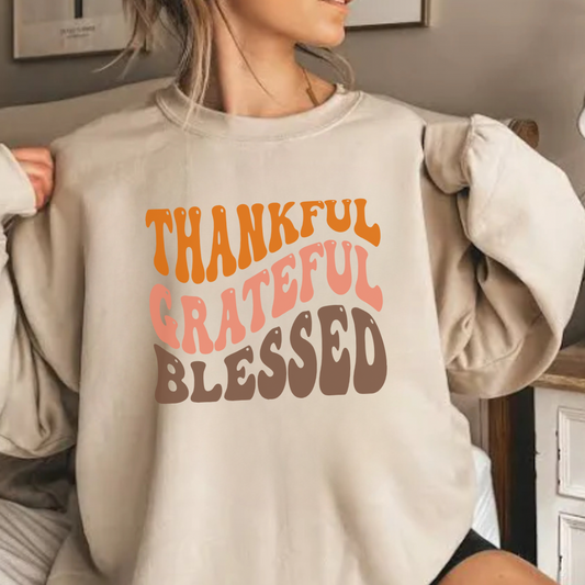 Thankful, Grateful, Blessed Crewneck Sweatshirt