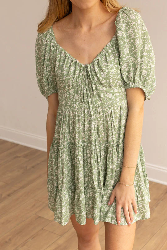 The Adelie Green Floral Dress Size 3XL