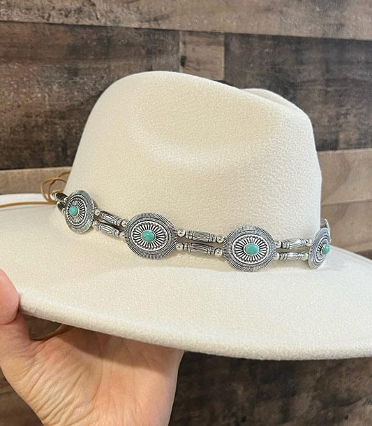 Silver Concho Hat Band
