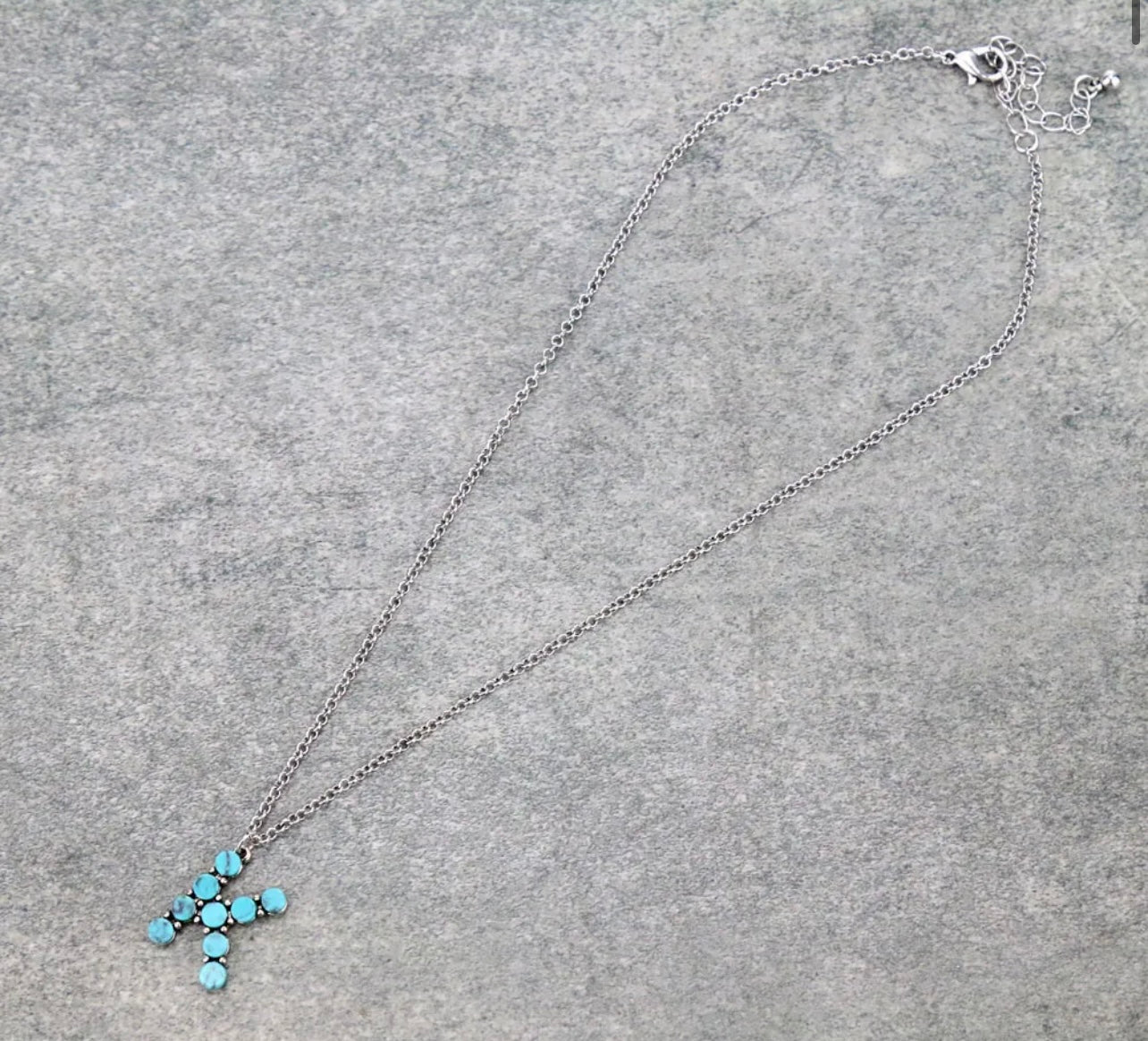Small Turquoise Initial Necklace