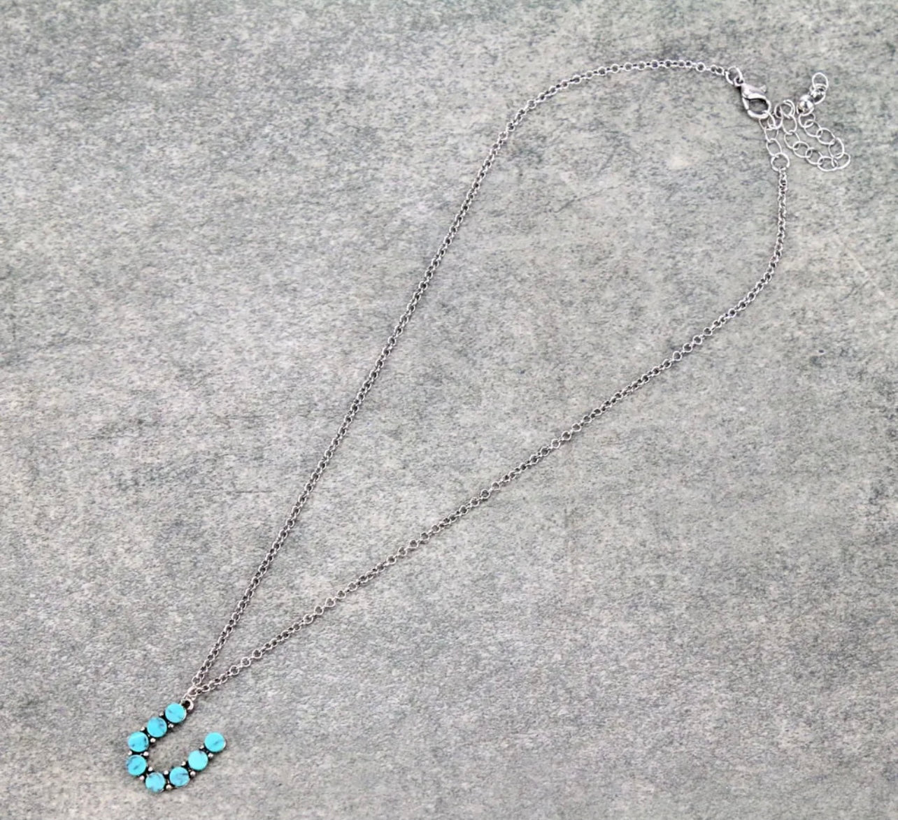 Small Turquoise Initial Necklace